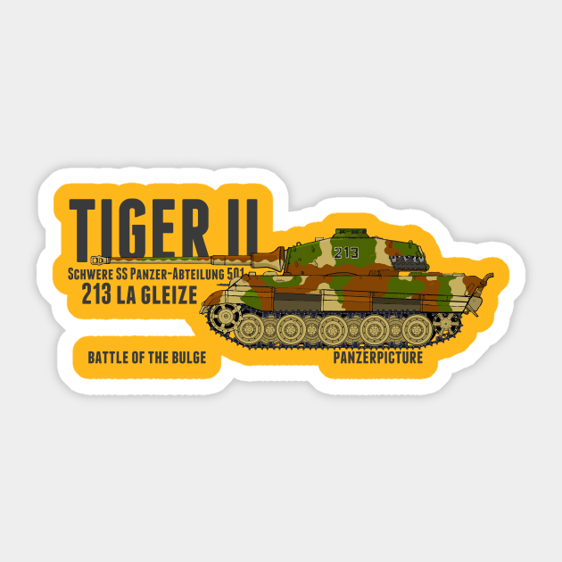 Tiger II 213 La Gleize Battle of the Bulge Sticker by Panzerpicture